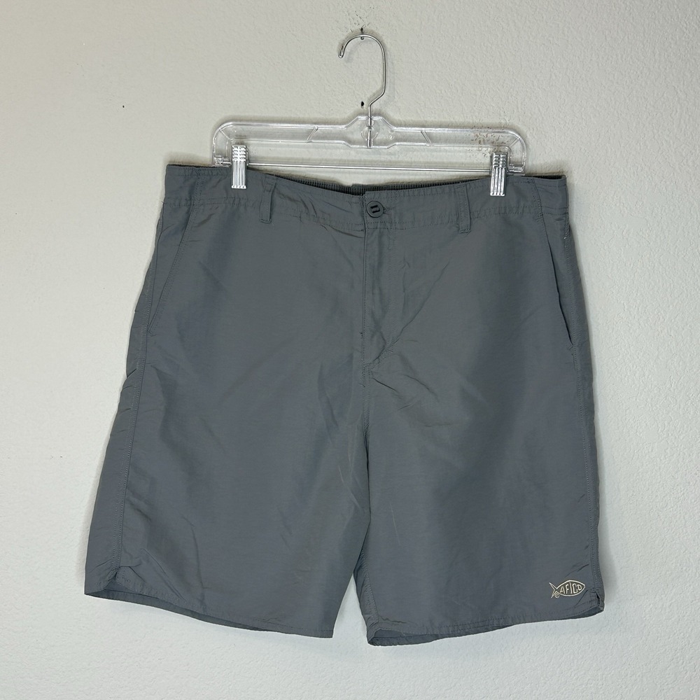 AFTCO Everyday Fishing Shorts Men's Size 36 Gray Chino Outdoor 8"